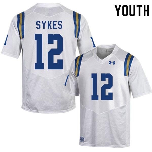 Youth #12 Matt Sykes UCLA Bruins College Football Jerseys Sale-White